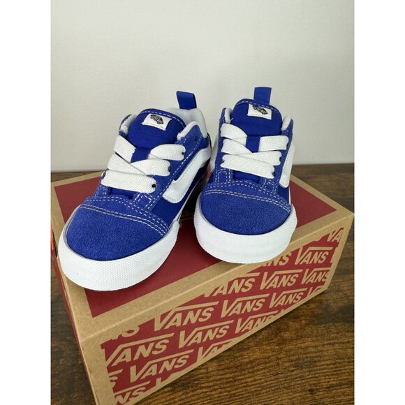 NWB Toddler Blue Vans Knu Skool Elastic Lace Sneaker  - Size 6.0 - Picture 2 of 7